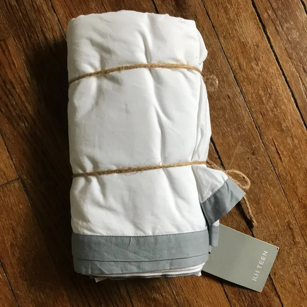 Restoration Hardware White and Blue Bedding